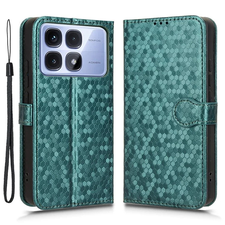For Xiaomi Redmi K70 Ultra Wallet Case Dot Pattern Imprint PU Leather Phone Cover