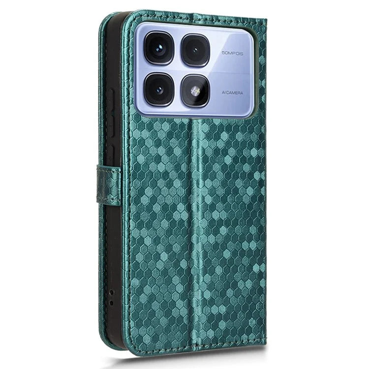 For Xiaomi Redmi K70 Ultra Wallet Case Dot Pattern Imprint PU Leather Phone Cover