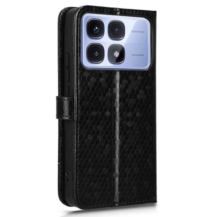 For Xiaomi Redmi K70 Ultra Wallet Case Dot Pattern Imprint PU Leather Phone Cover