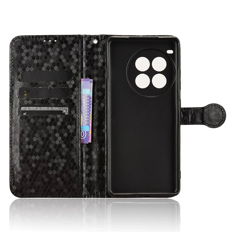 For OnePlus Ace 3 Pro 5G Wallet Case Dot Pattern Imprint PU Leather Phone Cover