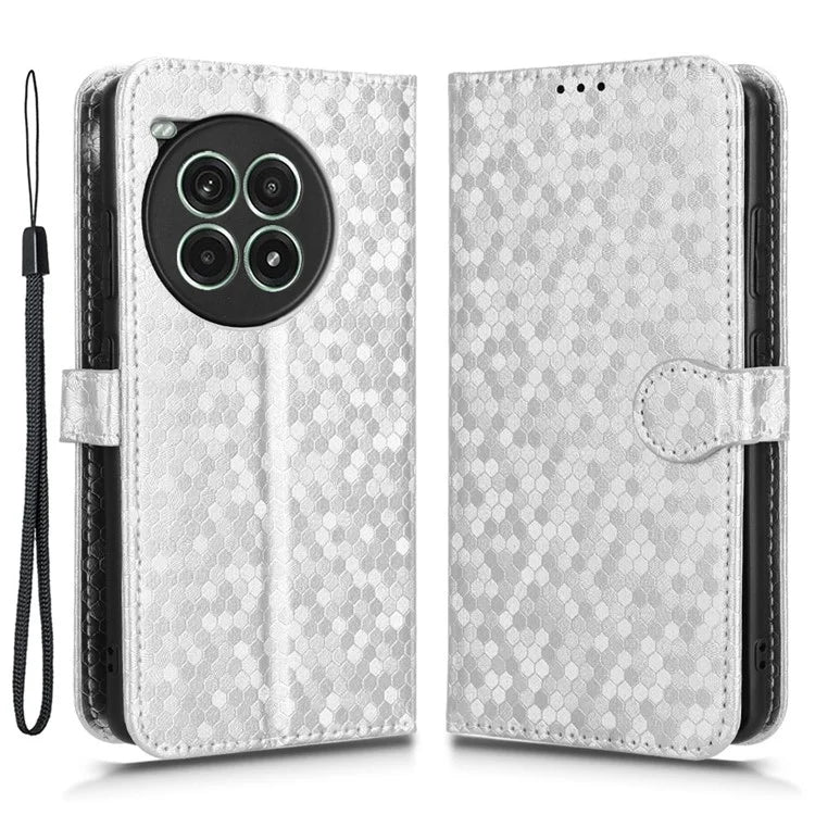 For OnePlus Ace 3 Pro 5G Wallet Case Dot Pattern Imprint PU Leather Phone Cover