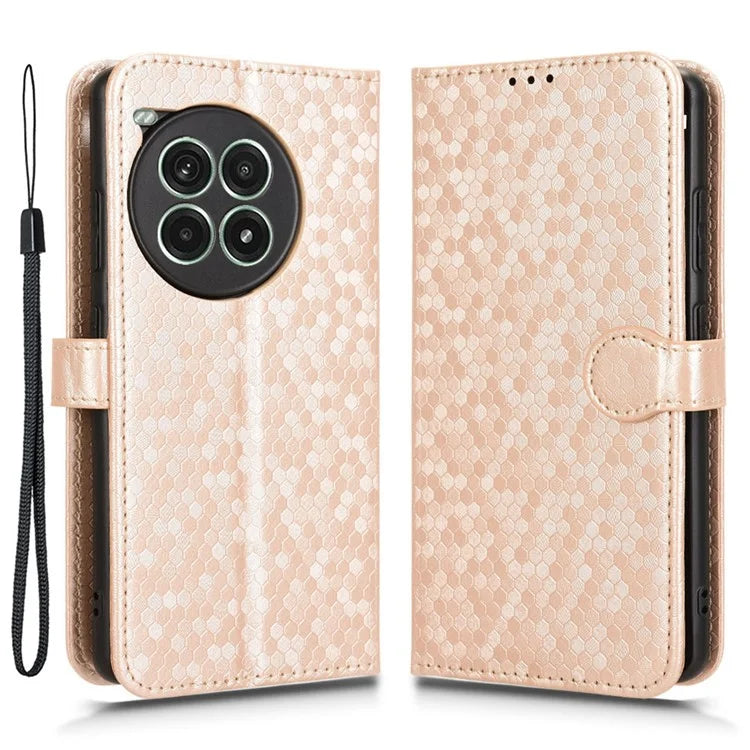 For OnePlus Ace 3 Pro 5G Wallet Case Dot Pattern Imprint PU Leather Phone Cover