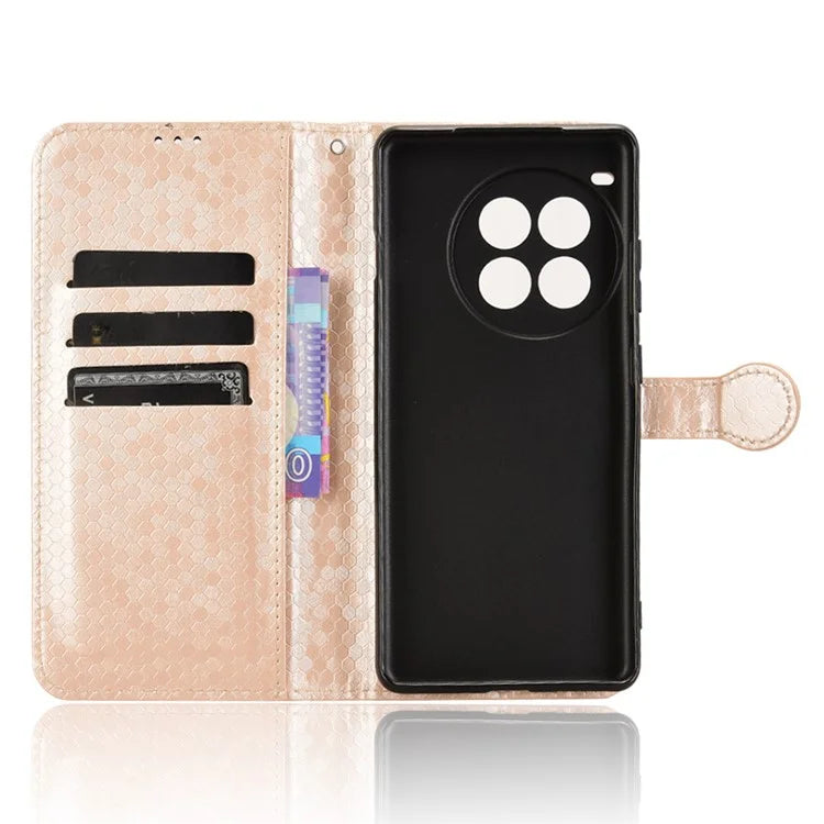 For OnePlus Ace 3 Pro 5G Wallet Case Dot Pattern Imprint PU Leather Phone Cover