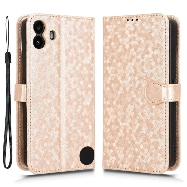 For Nothing CMF Phone 1 Wallet Case Dot Pattern Imprint PU Leather Phone Cover