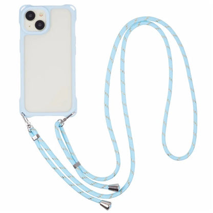 For iPhone 15 Case PC+TPU Shockproof Phone Back Cover with Adjustable Strap
