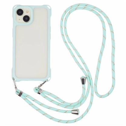 For iPhone 15 Case PC+TPU Shockproof Phone Back Cover with Adjustable Strap
