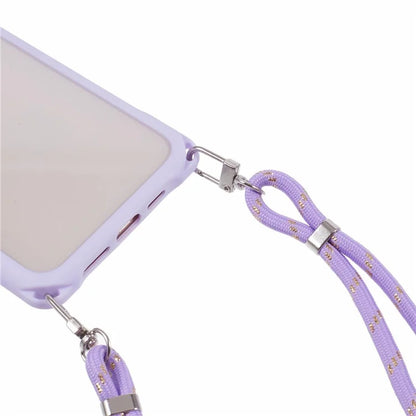 For iPhone 15 Pro Max Case PC+TPU Shockproof Phone Back Cover with Adjustable Strap