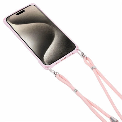 For iPhone 15 Pro Max Case PC+TPU Shockproof Phone Back Cover with Adjustable Strap