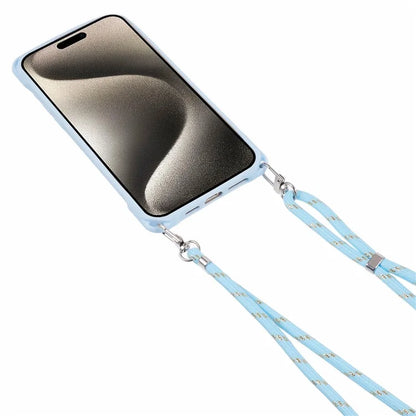 For iPhone 15 Pro Max Case PC+TPU Shockproof Phone Back Cover with Adjustable Strap