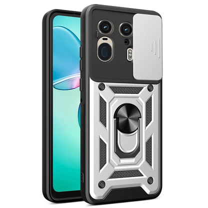 For Motorola Moto X50 Ultra 5G  /  Edge 50 Ultra 5G Case with Slide Camera Lid PC+TPU Kickstand Phone Cover