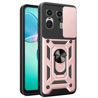 For Motorola Moto X50 Ultra 5G  /  Edge 50 Ultra 5G Case with Slide Camera Lid PC+TPU Kickstand Phone Cover
