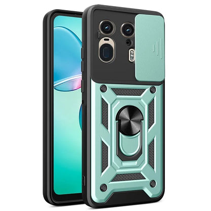 For Motorola Moto X50 Ultra 5G  /  Edge 50 Ultra 5G Case with Slide Camera Lid PC+TPU Kickstand Phone Cover