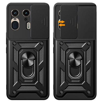 For Motorola Moto X50 Ultra 5G  /  Edge 50 Ultra 5G Case with Slide Camera Lid PC+TPU Kickstand Phone Cover