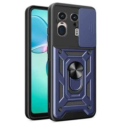 For Motorola Moto X50 Ultra 5G  /  Edge 50 Ultra 5G Case with Slide Camera Lid PC+TPU Kickstand Phone Cover