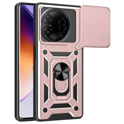 For itel S24 Case with Slide Camera Lid PC+TPU Kickstand Phone Cover