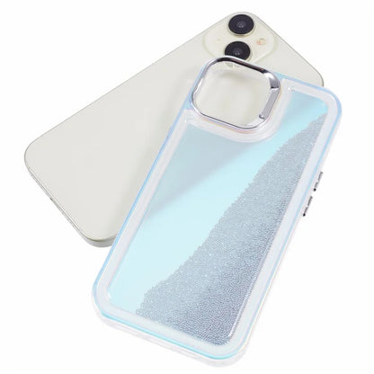 For iPhone 14 Cell Phone Cover Flowing Beads PC+TPU Back Case