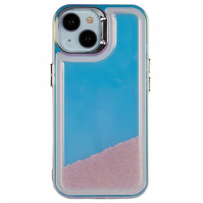 For iPhone 14 Cell Phone Cover Flowing Beads PC+TPU Back Case
