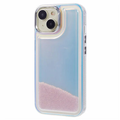 For iPhone 14 Cell Phone Cover Flowing Beads PC+TPU Back Case