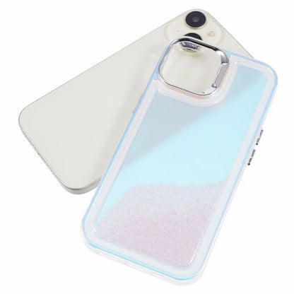 For iPhone 14 Cell Phone Cover Flowing Beads PC+TPU Back Case