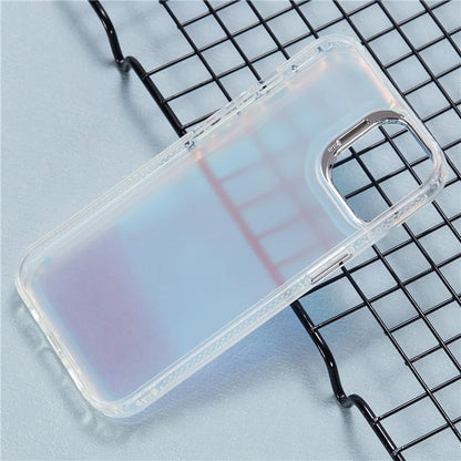 For iPhone 14 Cell Phone Cover Flowing Beads PC+TPU Back Case