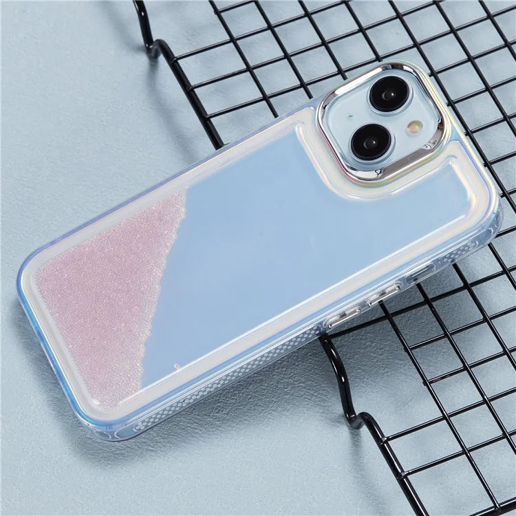 For iPhone 14 Cell Phone Cover Flowing Beads PC+TPU Back Case