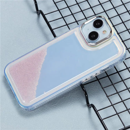 For iPhone 14 Cell Phone Cover Flowing Beads PC+TPU Back Case