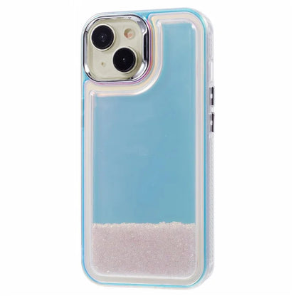 For iPhone 14 Cell Phone Cover Flowing Beads PC+TPU Back Case