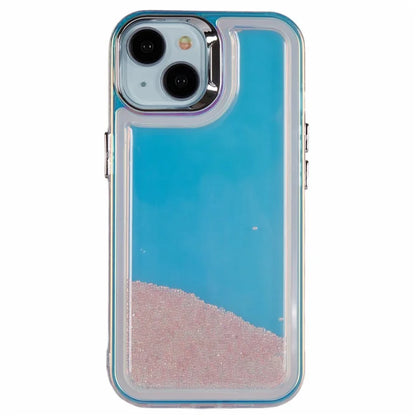 For iPhone 14 Cell Phone Cover Flowing Beads PC+TPU Back Case
