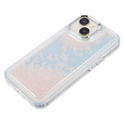 For iPhone 14 Cell Phone Cover Flowing Beads PC+TPU Back Case