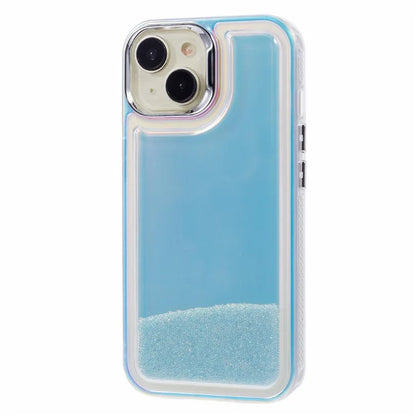 For iPhone 14 Cell Phone Cover Flowing Beads PC+TPU Back Case