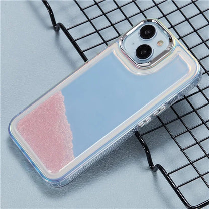 For iPhone 14 Cell Phone Cover Flowing Beads PC+TPU Back Case