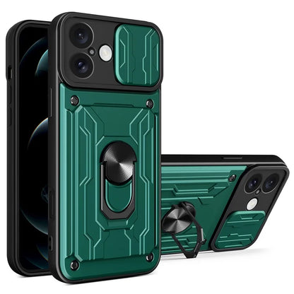 For iPhone 16 Plus Case PC+TPU Kickstand Phone Back Cover with Camera Slider