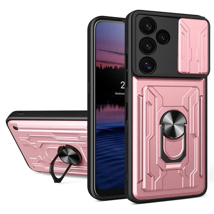 For Samsung Galaxy S24 FE Case PC+TPU Kickstand Phone Back Cover with Camera Slider