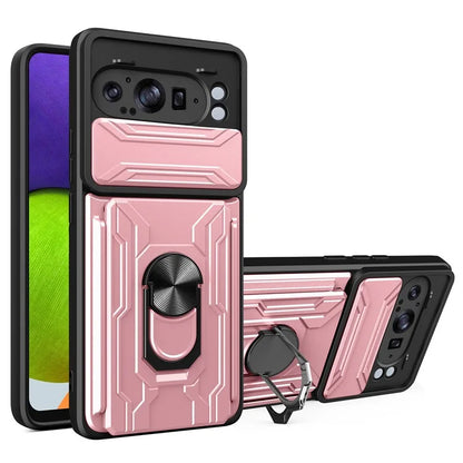 For Google Pixel 9 Pro XL Case PC+TPU Kickstand Phone Back Cover with Camera Slider