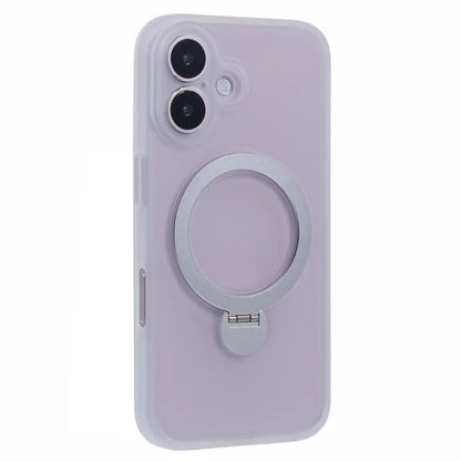 For iPhone 16 Case Compatible with MagSafe Matte TPU+PC Rotary Kickstand Phone Cover