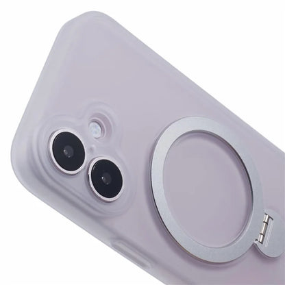 For iPhone 16 Case Compatible with MagSafe Matte TPU+PC Rotary Kickstand Phone Cover