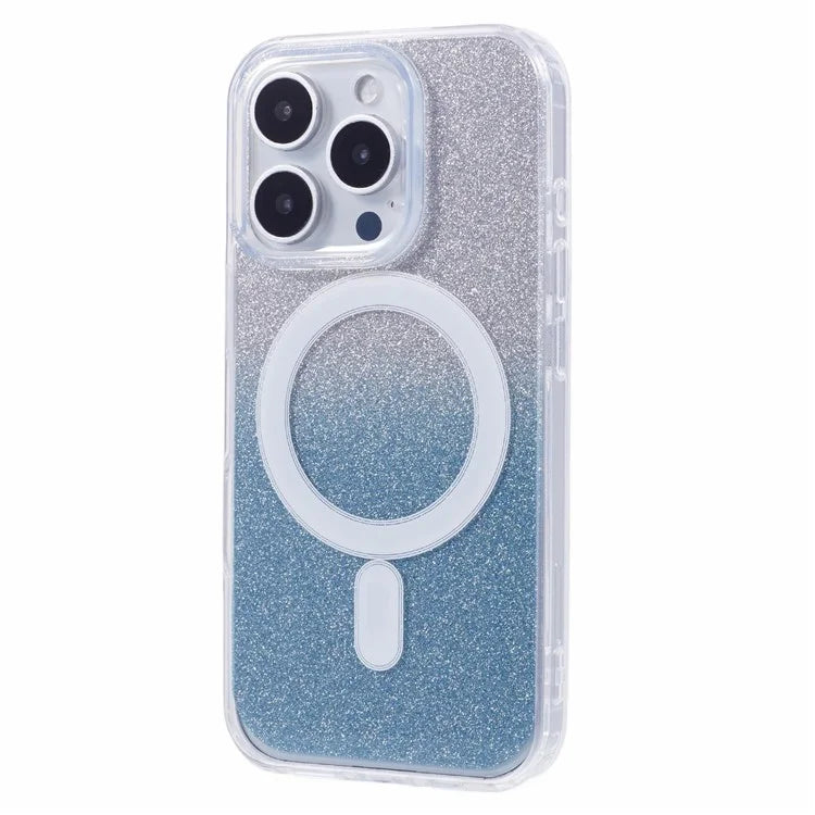 For iPhone 16 Pro Case Compatible with MagSafe TPU+Acrylic Phone Cover with Glitter Insert