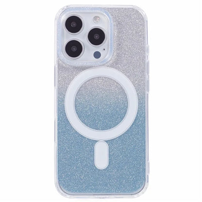 For iPhone 16 Pro Case Compatible with MagSafe TPU+Acrylic Phone Cover with Glitter Insert
