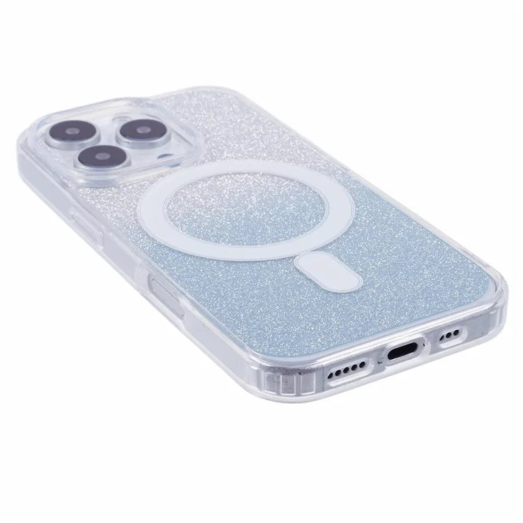 For iPhone 16 Pro Case Compatible with MagSafe TPU+Acrylic Phone Cover with Glitter Insert