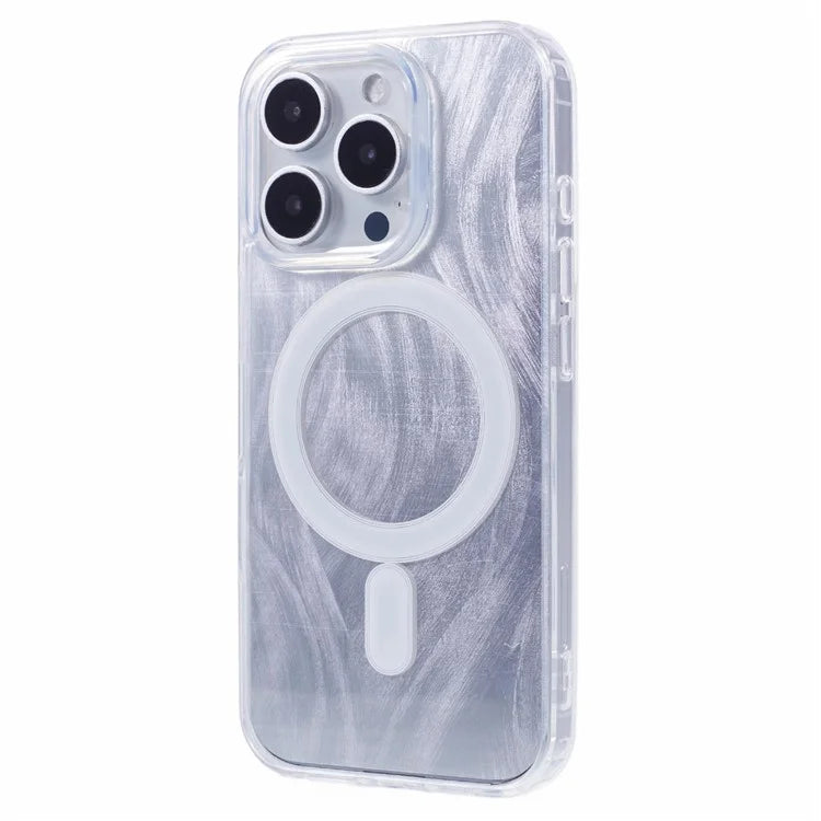 For iPhone 16 Pro Case Compatible with MagSafe TPU+Acrylic Phone Cover with Glitter Insert