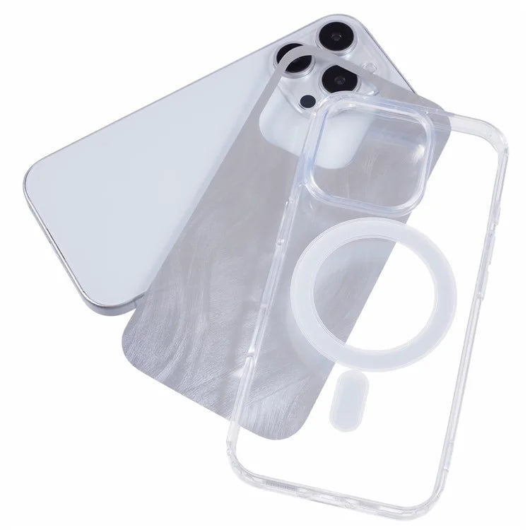 For iPhone 16 Pro Case Compatible with MagSafe TPU+Acrylic Phone Cover with Glitter Insert