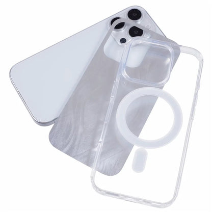 For iPhone 16 Pro Case Compatible with MagSafe TPU+Acrylic Phone Cover with Glitter Insert