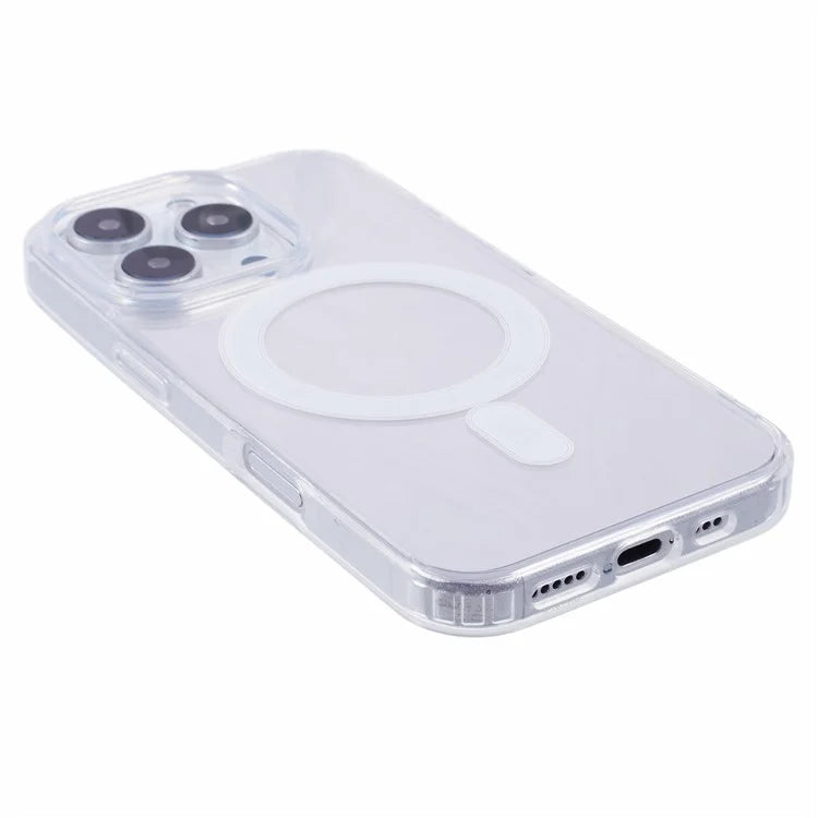 For iPhone 16 Pro Case Compatible with MagSafe TPU+Acrylic Phone Cover with Glitter Insert