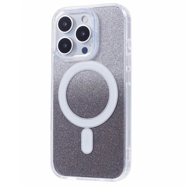 For iPhone 16 Pro Case Compatible with MagSafe TPU+Acrylic Phone Cover with Glitter Insert