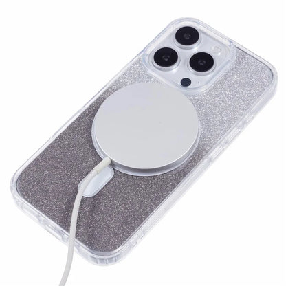 For iPhone 16 Pro Case Compatible with MagSafe TPU+Acrylic Phone Cover with Glitter Insert