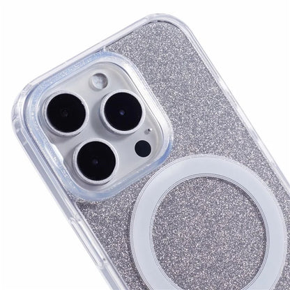 For iPhone 16 Pro Case Compatible with MagSafe TPU+Acrylic Phone Cover with Glitter Insert