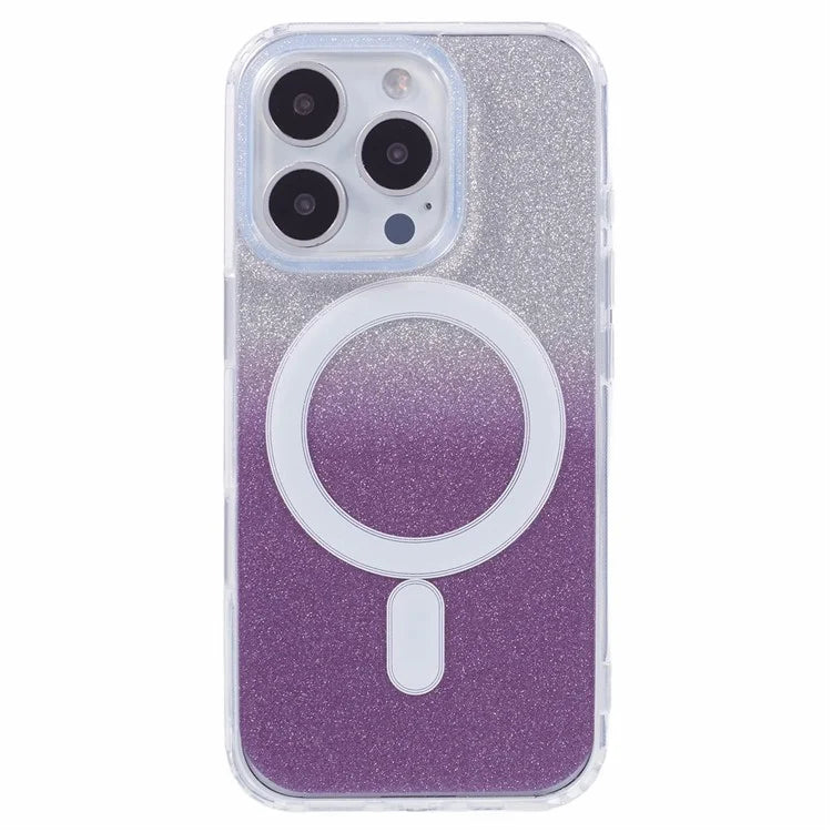 For iPhone 16 Pro Case Compatible with MagSafe TPU+Acrylic Phone Cover with Glitter Insert
