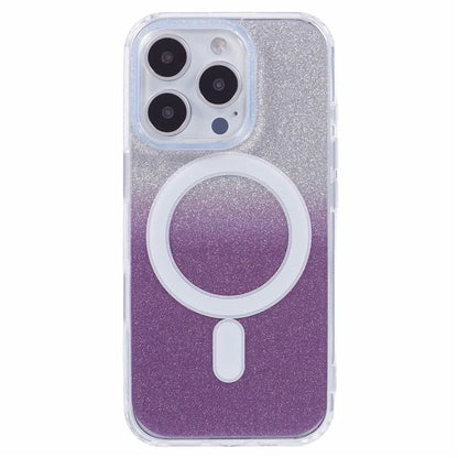 For iPhone 16 Pro Case Compatible with MagSafe TPU+Acrylic Phone Cover with Glitter Insert