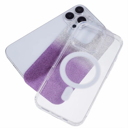For iPhone 16 Pro Case Compatible with MagSafe TPU+Acrylic Phone Cover with Glitter Insert
