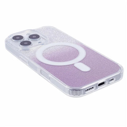 For iPhone 16 Pro Case Compatible with MagSafe TPU+Acrylic Phone Cover with Glitter Insert